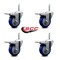 Service Caster 35 Inch Blue Polyurethane Swivel 58 Inch Threaded Stem Caster Set with Total Lock Brake SCC-TSTTL20S3514-PPUB-BLUE-58212-4 - alternate 4